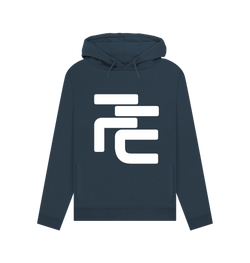 Collection of Navy Blue Organic Cotton Fique Supporter Hoodie in a gallery layout